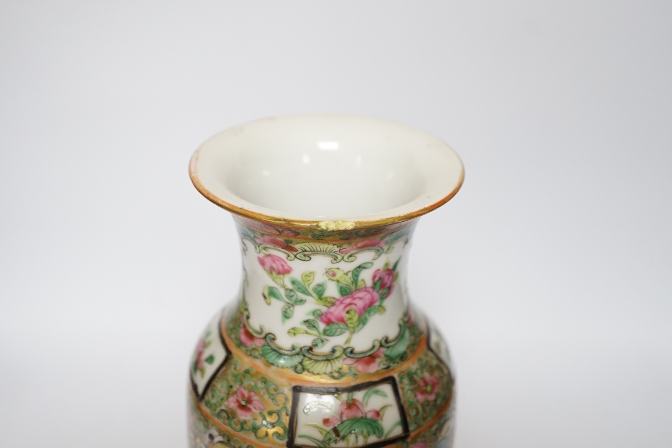 A 19th century Chinese famille rose vase, 30cm